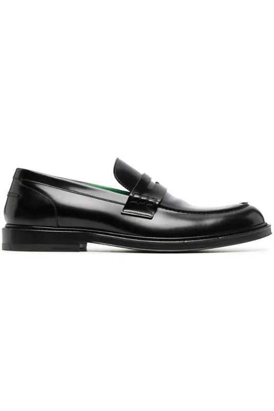 Bottega Veneta Tie Brushed Leather Loafer Black (716219V2CM01000)