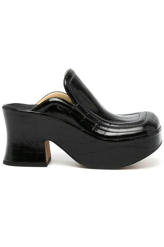 Bottega Veneta Wedge Clog Black (Women’s) (667212V10O01000)