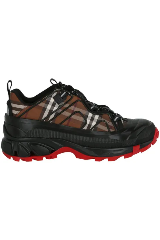 Burberry Arthur Low-Top Check Sneaker Dark Brown Black Red (8060859 20042)