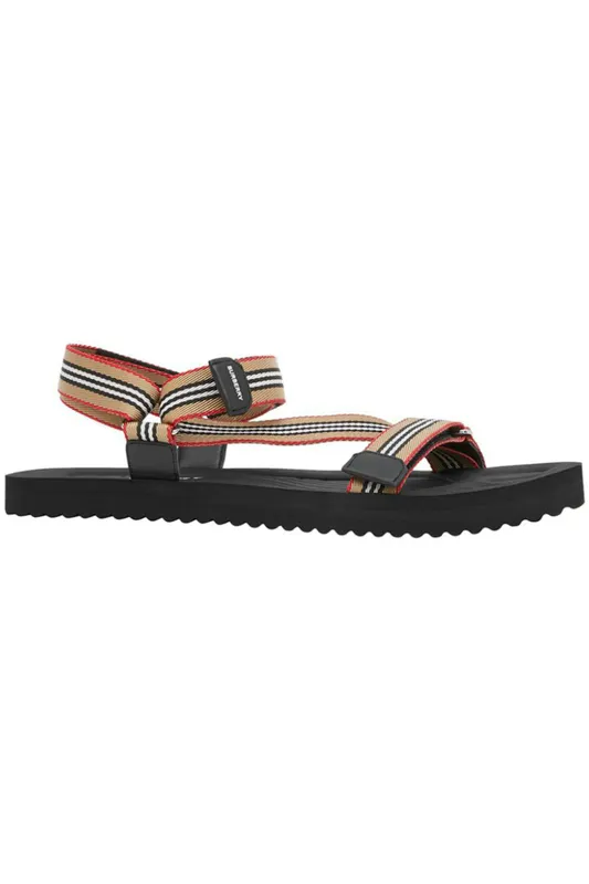 Burberry Beige Icon Stripe Sandal Black (8027399)