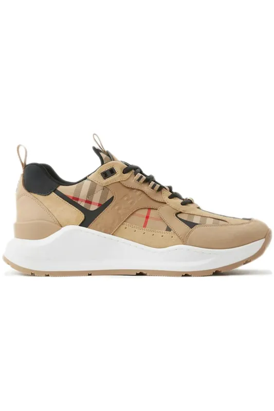Burberry Check Leather and Suede Sneaker Archive Beige (80708511)