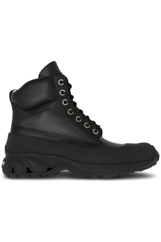 Burberry Chunky Lace Up Leather Boots Black (8036176)
