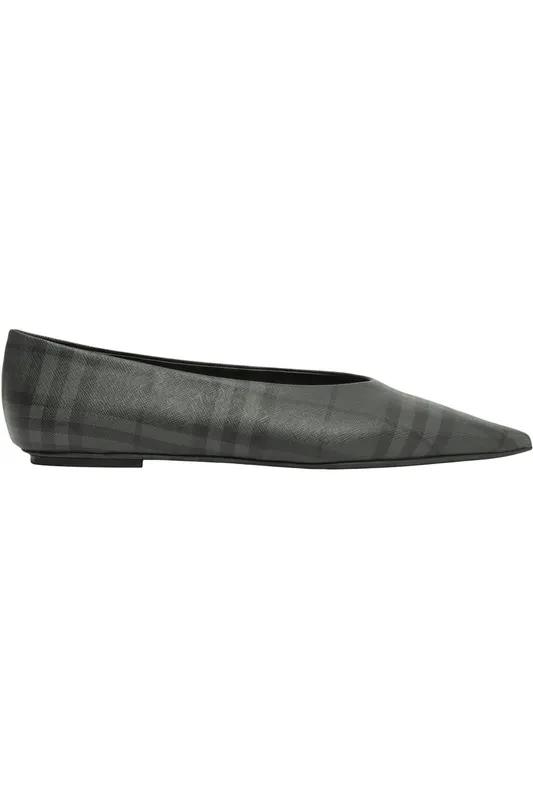 Burberry Madelina Ballet Flat Gray Check (Women’s) (8049881)