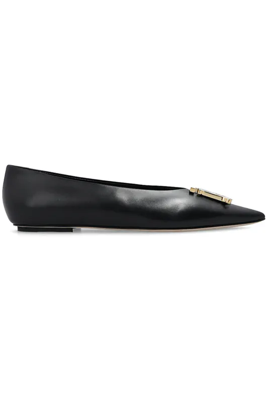 Burberry Motif Point-toe Ballerina Flat Black Monogram (Women’s) (8049417)