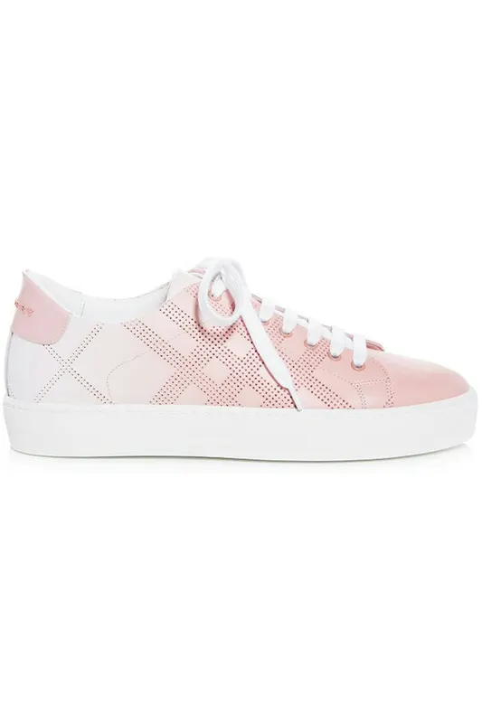 Burberry Westford Perforated Check Low-Top Pink White (Women’s) (8005269)