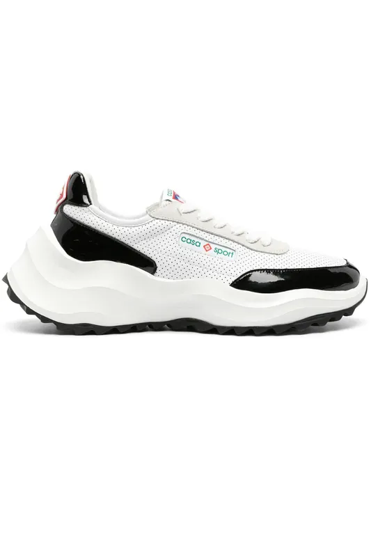 Casablanca Atlantis Leather Trainer White Black (AF23SNK019M01)