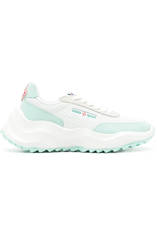 Casablanca Atlantis Leather Trainer White Mint Green (AF23SNK019M02)