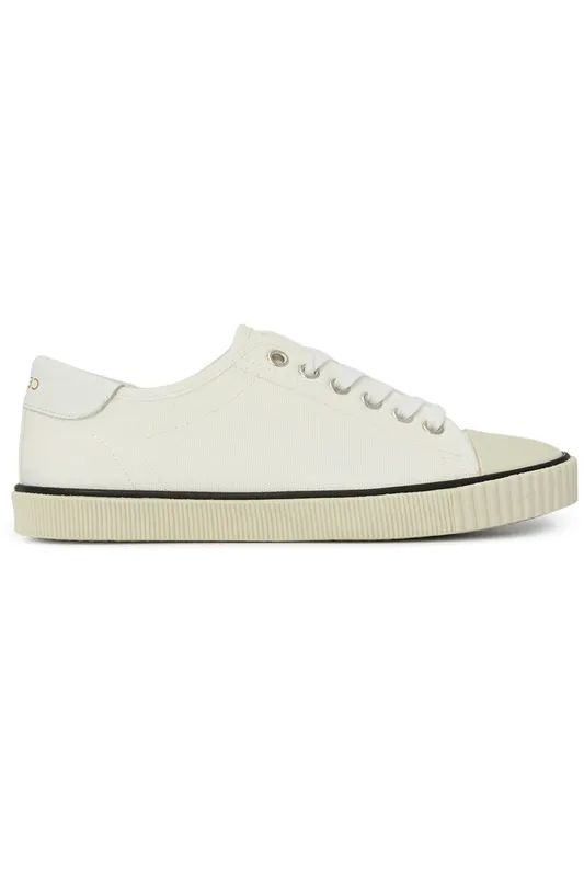 Celine Blank Canvas Low Lace Up Sneaker Off White (Women’s) (337812006C.01OW)