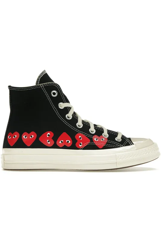 Converse Chuck Taylor All Star 70 Hi Comme des Garcons PLAY Multi-Heart Black (A08147C/AZ-K127-001-1)