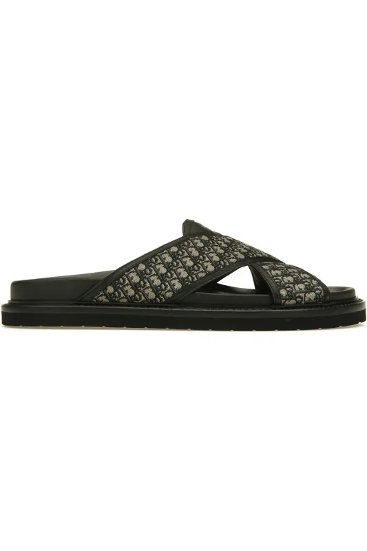 Dior Aqua Sandals Oblique Jacquard Navy Black (3SA112ZSK961)