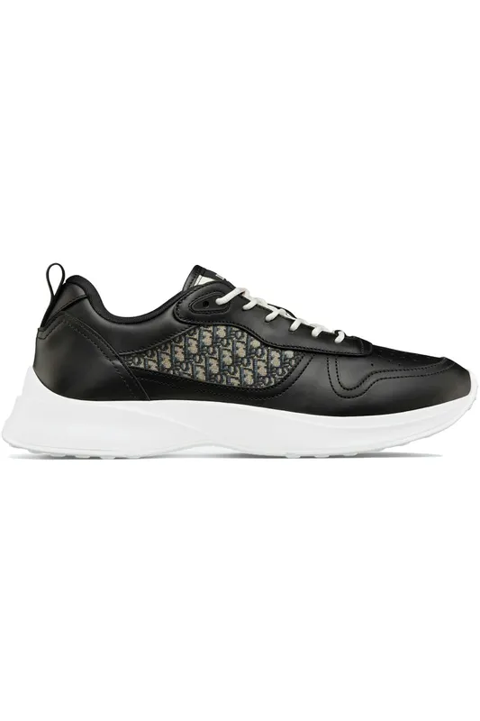 Dior B25 Runner Black Smooth Calfskin Oblique Jacquard (3SN299ZIR_H965)