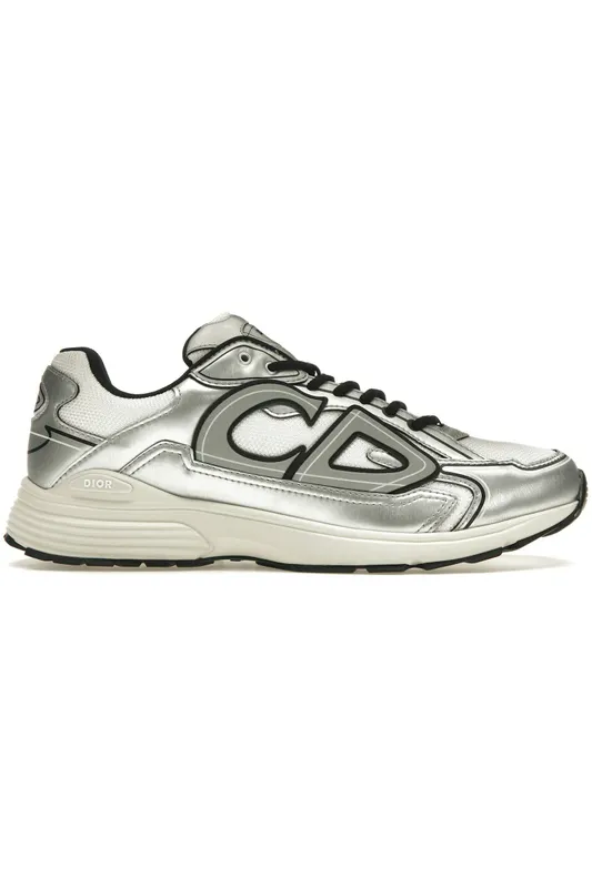Dior B30 White Mesh Silver-Tone Metallic Calfskin (3SN279ZYG-H869)