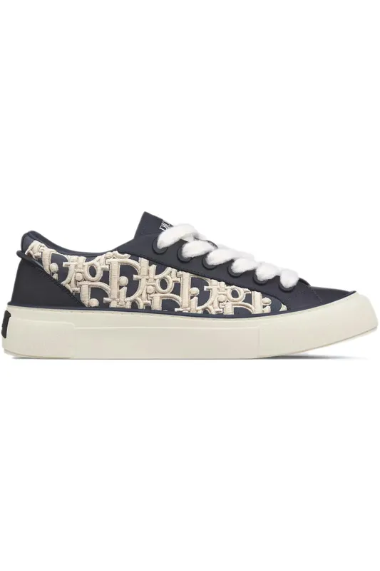 Dior B33 Sneaker Navy Blue Smooth Calfskin Oblique Raised Embroidery (Numbered) (3SN303ZYQ_H561)
