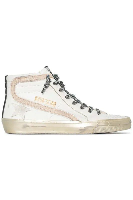 Golden Goose Slide White Black Taupe (Women’s) (GWF00115F00245210874/F00115 F002452 10874)