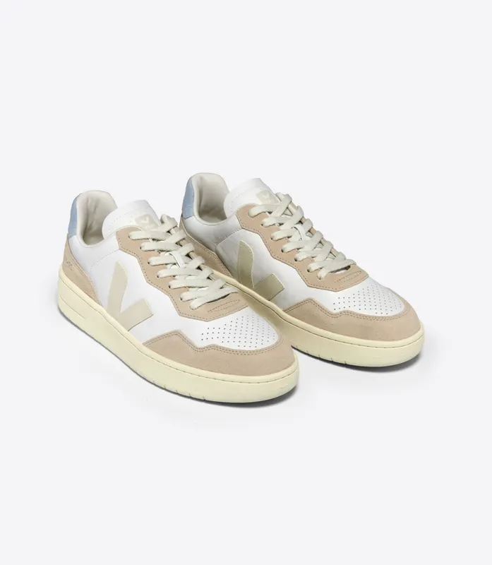 Veja V-90 LEATHER WHITE PIERRE STEEL (VD2003705A)