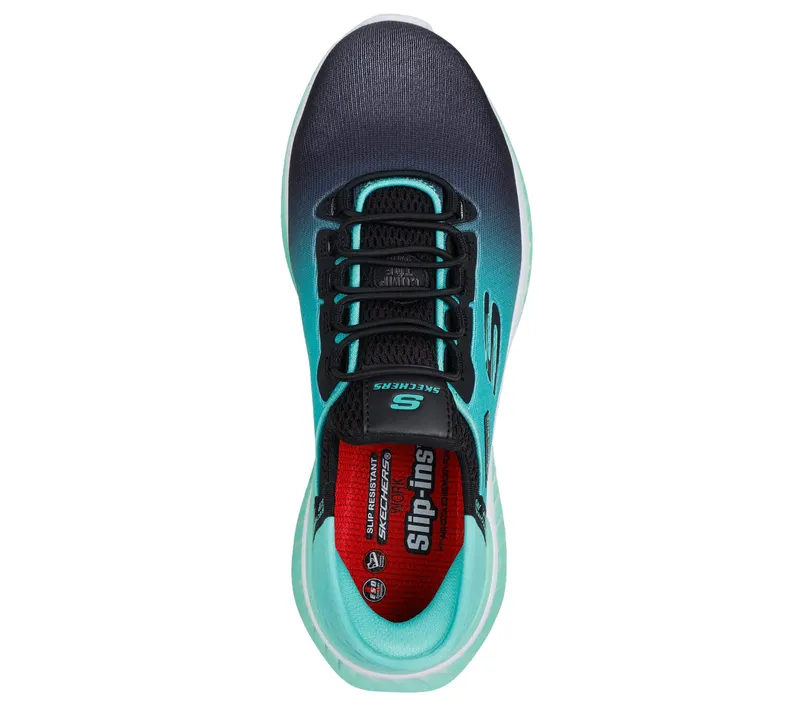 Skechers Skechers Slip-ins Work: Tilido – Ombray – Zwart / Teal (108152EC-BKTL)