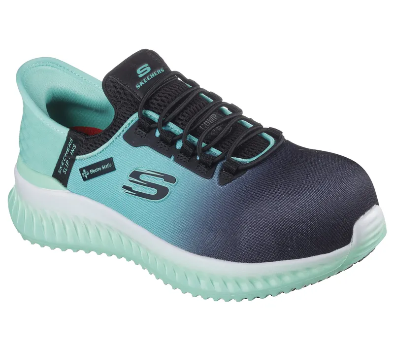 Skechers Skechers Slip-ins Work: Tilido – Ombray – Zwart / Teal (108152EC-BKTL)