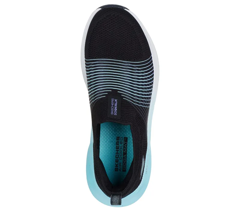 Skechers GO WALK Max Walker – Sally – Zwart / Aqua (125052-BKAQ)