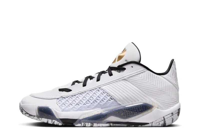 Air Jordan 38 Low White Metallic Gold Black (FD2326-107)