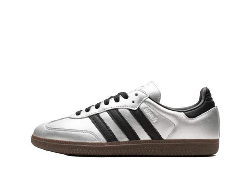 adidas Samba Silver Metallic Black Gum (JI4218)