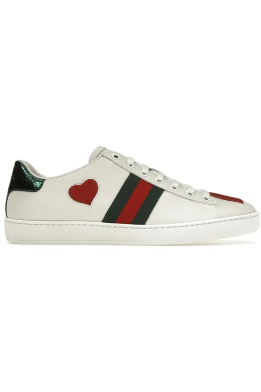 Gucci Ace Embroidered Hearts (Women’s) (435638 A38M0 9074/435638 02JS0 9074)