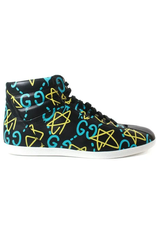 Gucci Ace High-Top Graffiti Ghost Stars (448480 DSV30 1075)