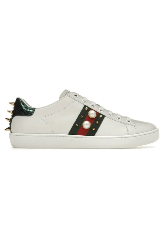 Gucci Ace Studded Pearl (Women’s) (431887 A38G0 9064 / 431887 02JP0 9064)