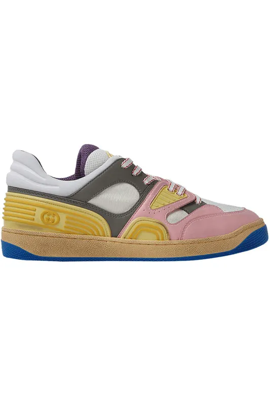 Gucci Basket Low-Top Sneaker Yellow Pink Blue (Women’s) (700291 2SH90 5870)