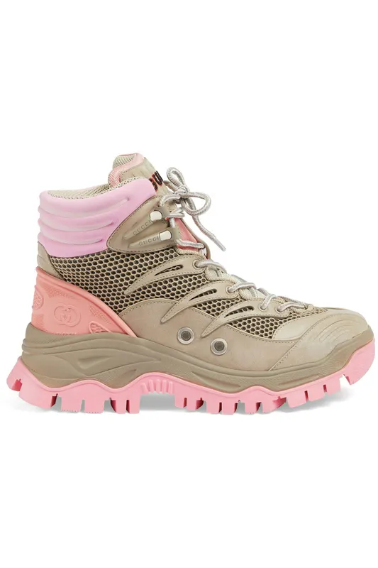Gucci Lace Up Ankle Boot Beige Pink (Women’s) (700256 2KD20 9597)