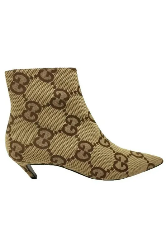 Gucci Low Heel Boots Beige (Women’s) (676555 UKO30 2582)