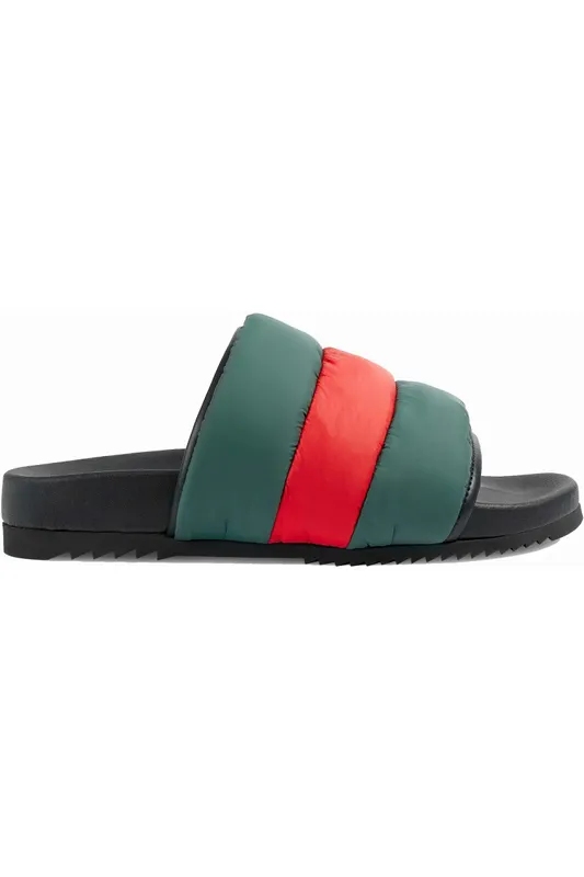 Gucci Padded Web Slide Green Red Web (Women’s) (700320 UFR30 3060)