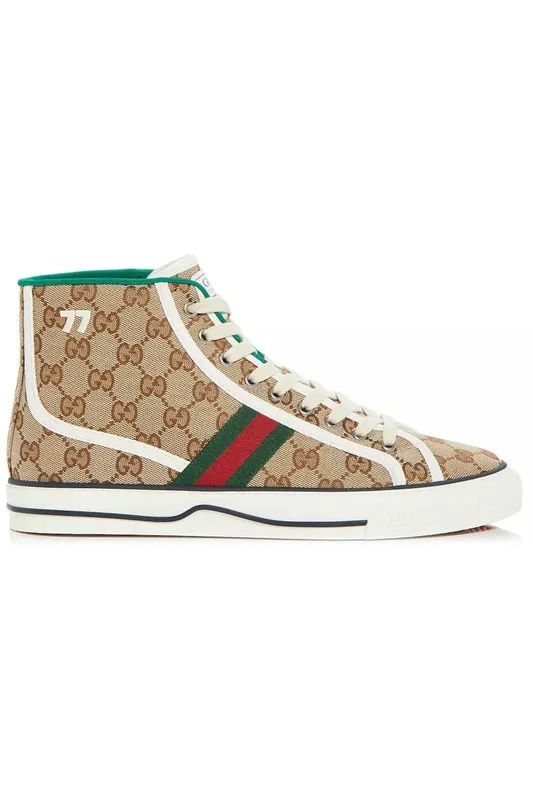 Gucci Tennis 1977 Canvas High Top Beige GG Print (625807 HVK70 9765)