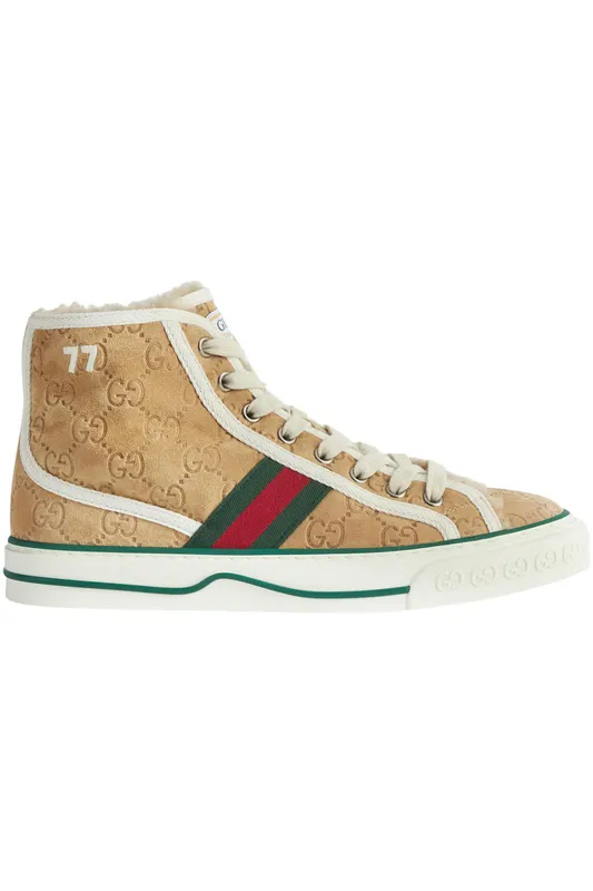 Gucci Tennis 1977 High GG Brown Suede (Women’s) (649327 UJ510 9564)