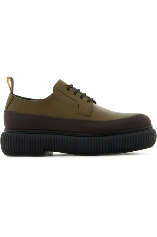 Lanvin Arpege Derbies Khaki Brown Black (FM-FSLY01-RULE-P2248)