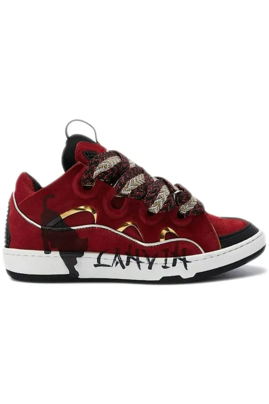 Lanvin Curb Sneakers Red Gold (FM-SKRK11-DCNY-P2230M1)