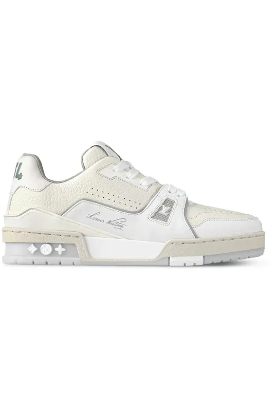 Louis Vuitton Trainer Cream White Grey Signature (Women’s) (1ACP1Q)