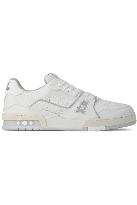 Louis Vuitton Trainer White Grey Signature (1A8WAY)
