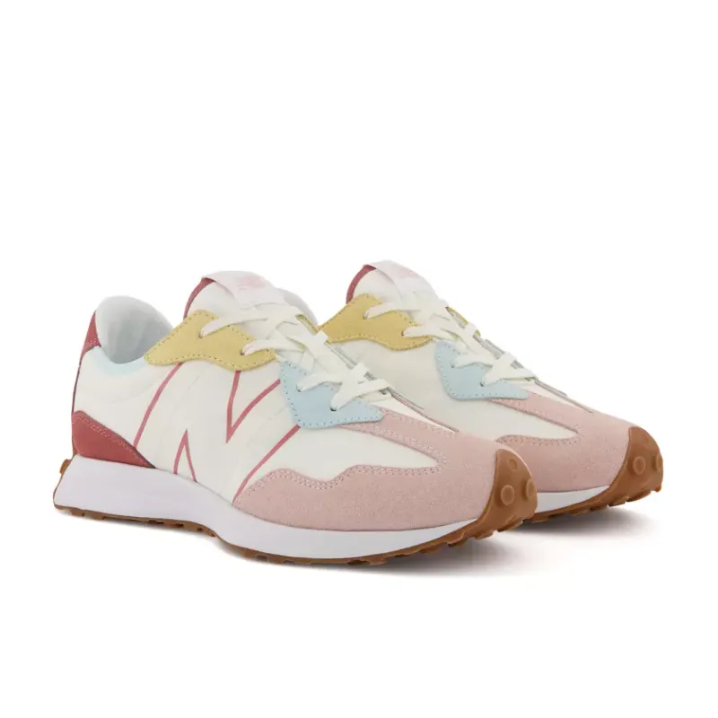 New Balance 327 White Oyster Pink Gum (GS) (GS327HG1)