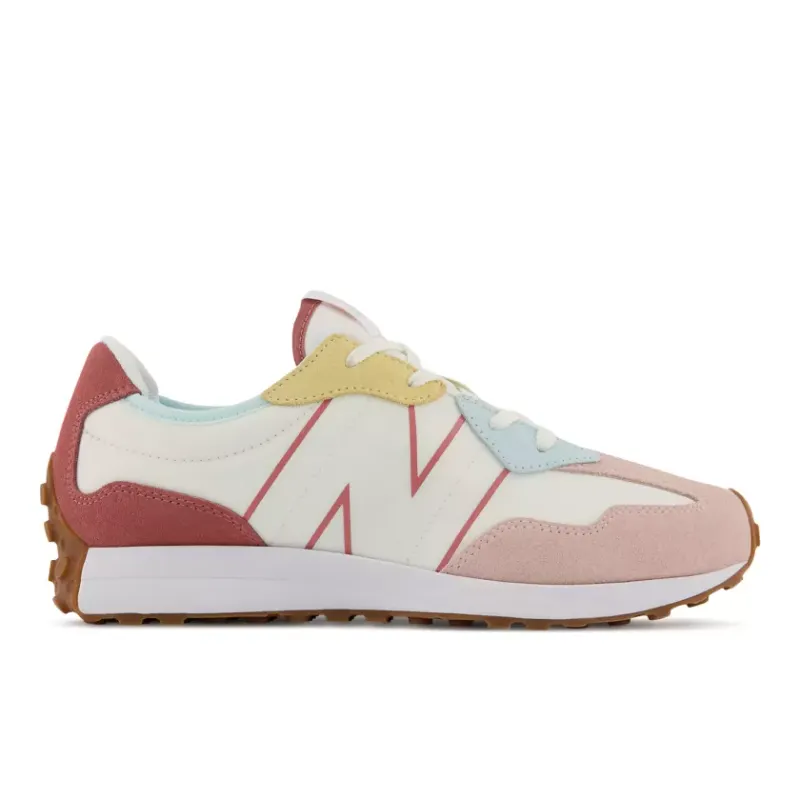 New Balance 327 White Oyster Pink Gum (GS) (GS327HG1)