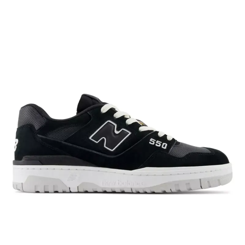 New Balance 550 Suede Perforated Leather Black White (BB550PRA)