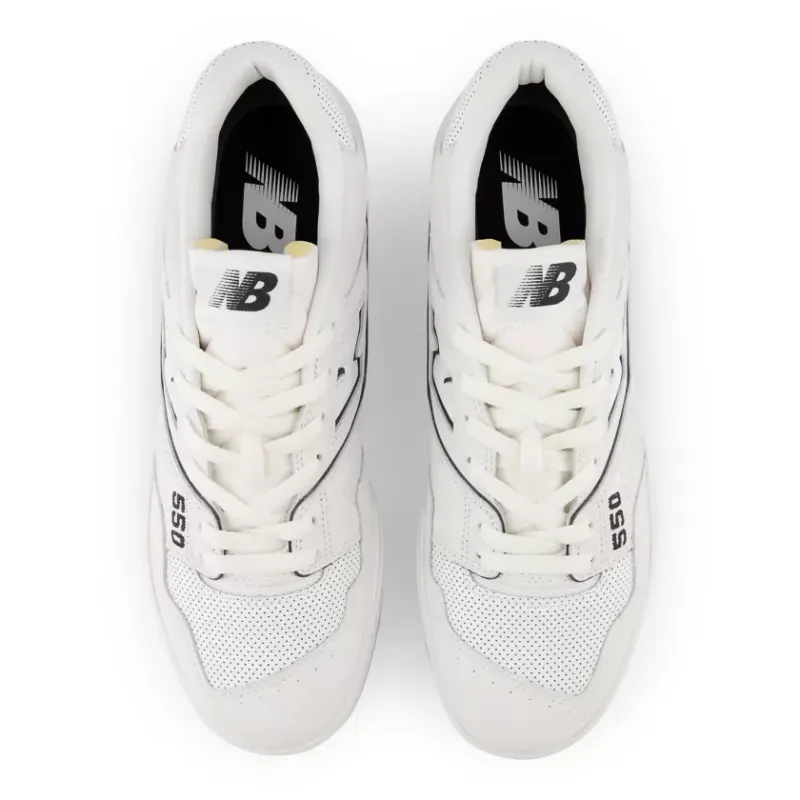 New Balance 550 White Perforated Leather Black (BB550PRB)