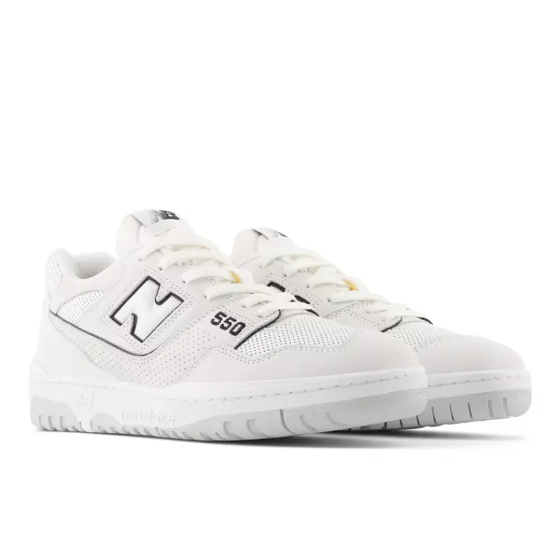 New Balance 550 White Perforated Leather Black (BB550PRB)