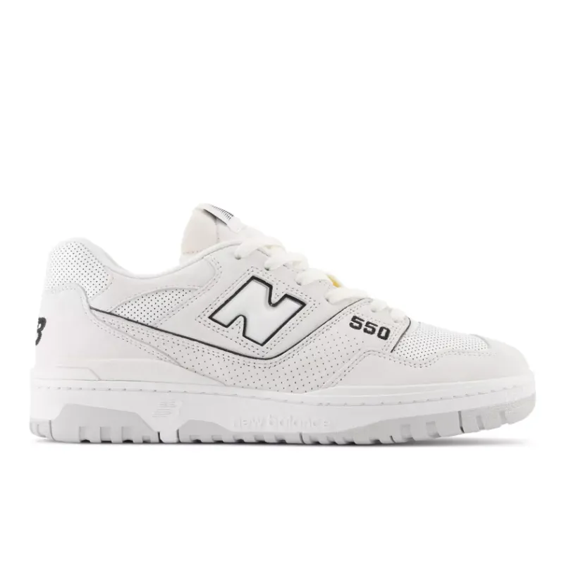 New Balance 550 White Perforated Leather Black (BB550PRB)