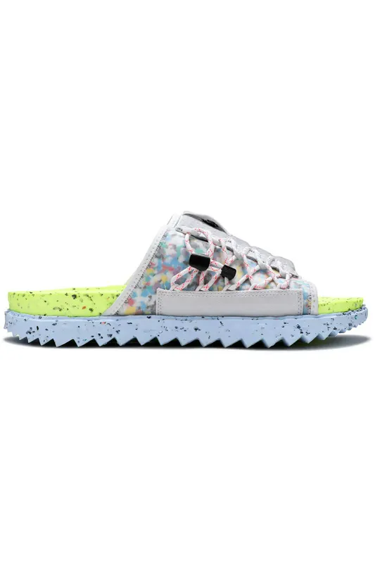 Nike Asuna Crater Slide Platinum Lint Volt Chambray Blue Black (DJ4629-001)