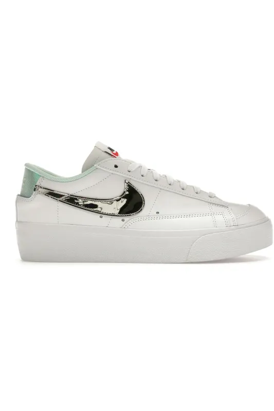 Nike Blazer Low Platform White Black Mint Foam Iridescent (Women’s) (DQ7654-100)
