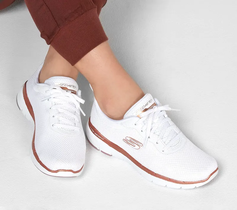 Skechers Flex Appeal 3.0 – First Insight – Wit / Roos Goud (13070-WTRG)