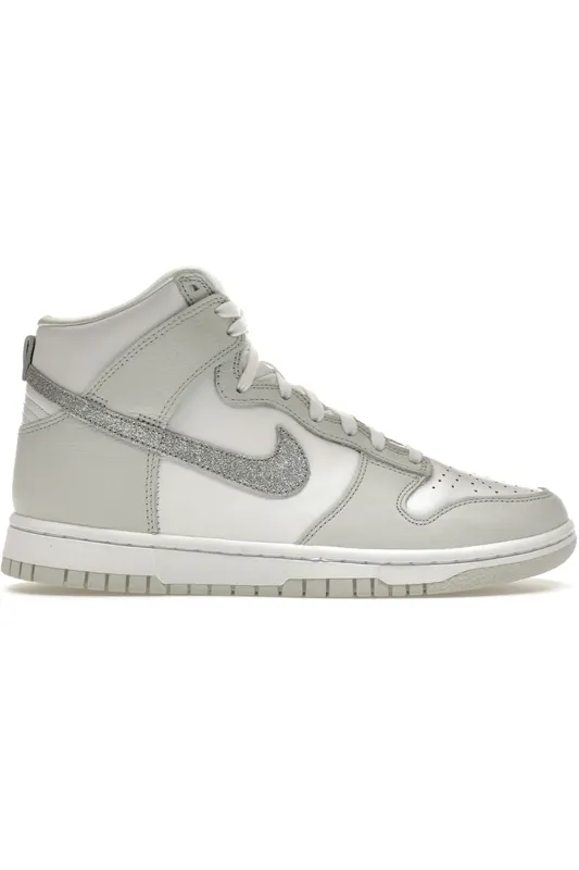Nike Dunk High Silver Glitter Swoosh (Women’s) (FJ4578-100)
