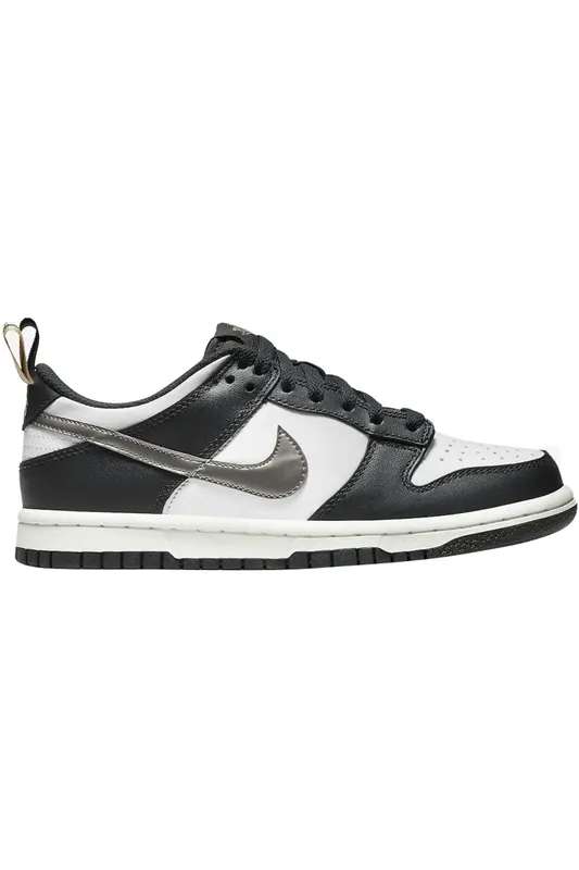 Nike Dunk Low Black White Metallic (GS) (DH9764-001)