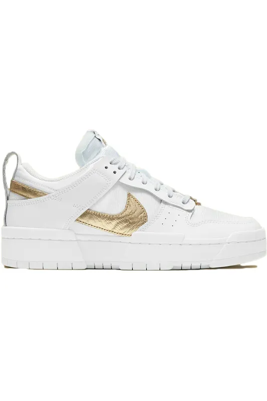 Nike Dunk Low Disrupt White Metallic Gold (Women’s) (DD9676-100)