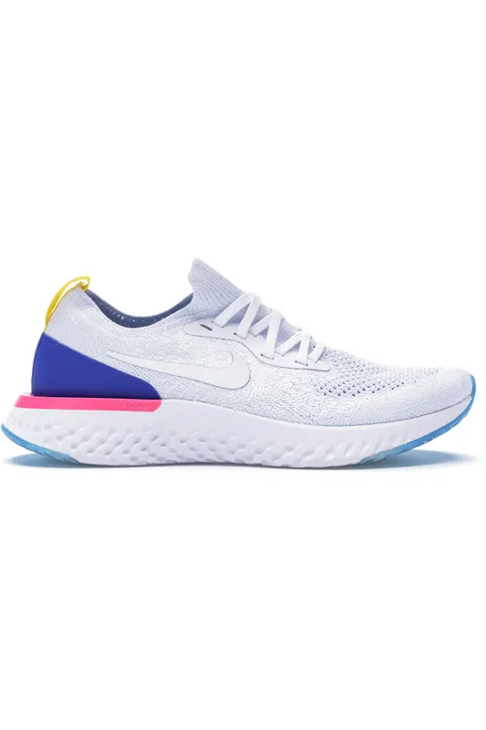 Nike Epic React Flyknit White Racer Blue Pink Blast (Women’s) (AQ0070-101)